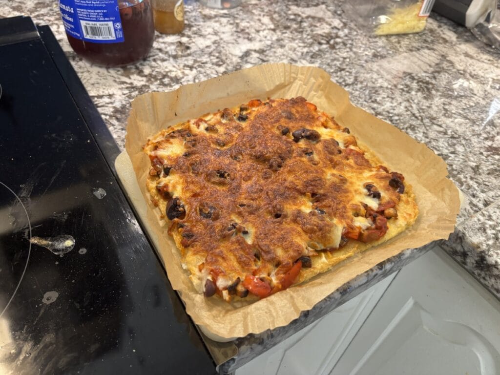 Finished Chicken Crust Pizza