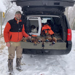 Post hunt picture with birds. Jeff and Stella