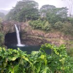 Interesting waterfall. It was raining while we were at this parking lot. Went from sunny to rainy to sunny again in a matter of a few minutes. Second highest waterfall in the islands