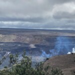 This is from the other side of the crater and you can see magma bubbling up. That magma was probably 3/4 quarters of a mile away so it was much bigger than it appears in the picture. Crater