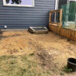 Backfilling with crushed limestone. Leveling