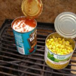 The required sides. Baked beans and corn. Beans and Corn
