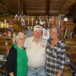 Bertha (left), Bill and Sheila (right) Staff plus Bill