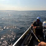 Darryl removing a walleye Walleye